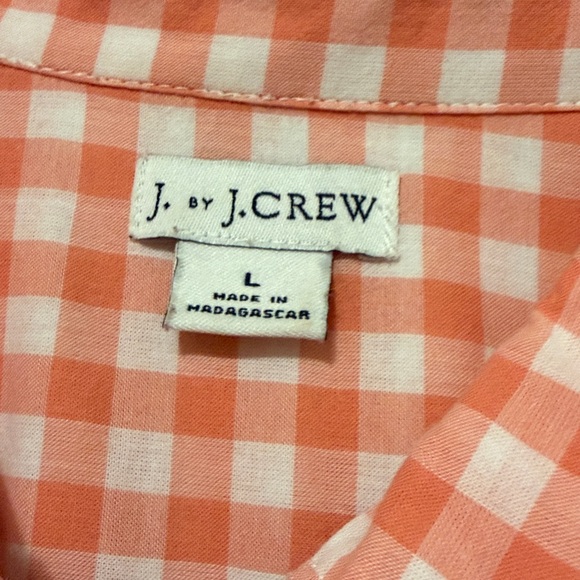 J. Crew Orange Plaid Shirt - Picture 2 of 2